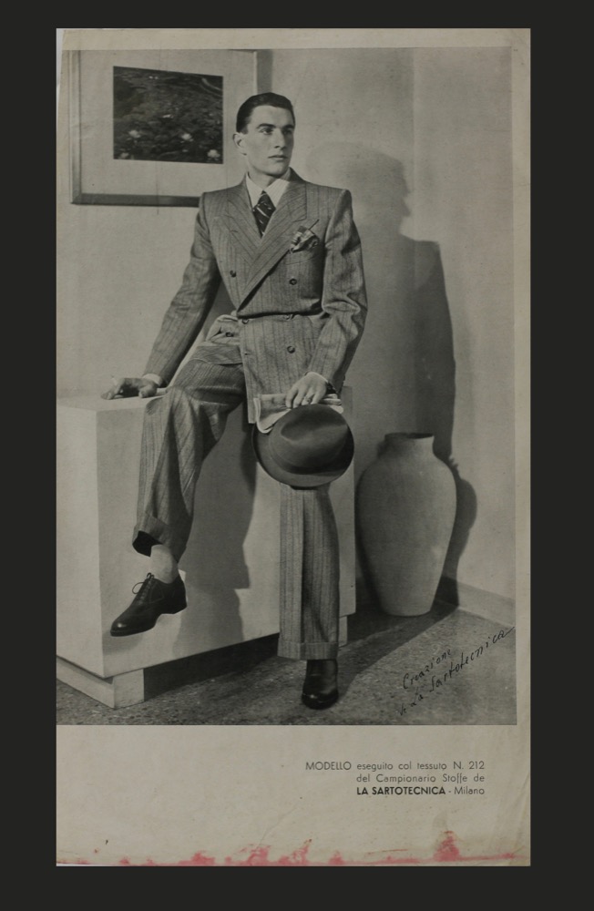 Poster moda maschile b/n originale anni 30 raffifurante uomo