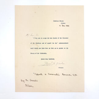 ASTA *Bodleian Library – Edward B. Nicholson – Lettera autografa firmata indirizzata a Francesco Gnecchi  Oxford, 31 dicembre 1888