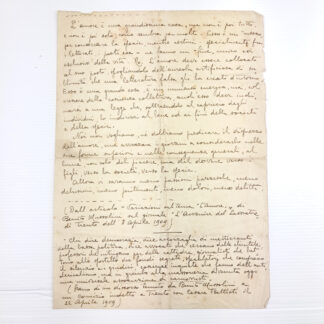 Manoscritto tratto da un articolo realizzato da Benito Mussolini sul giornale di Trento - 8  aprile 1909