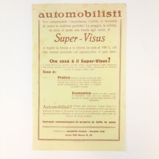 Volantino pubblicitario automobilisti Super-Visus vintage