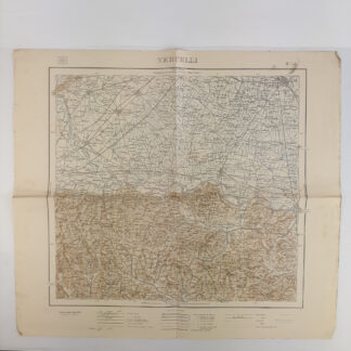 Carta geografica, cartina mappa militare  Vercelli - 1924