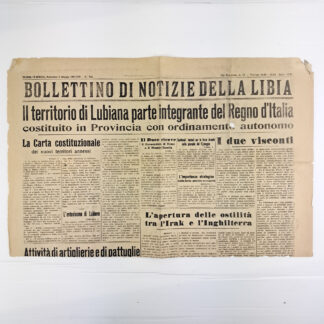 *Foglio di giornale - Bollettino notizie della Libia - Tripoli 4 maggio 1941 XIX