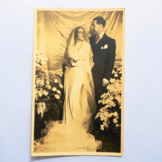 Foto originale matrimonio Milano, sposi in abito nuziale 1938
