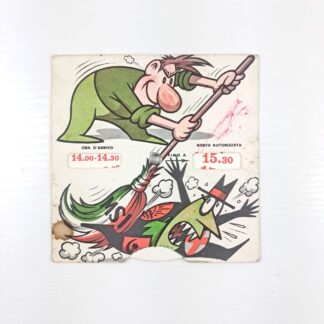 C00015662-618 Raro Disco Orario D'Epoca M.S.I. Propaganda Politica Anni 60 Tipografia De Rossi