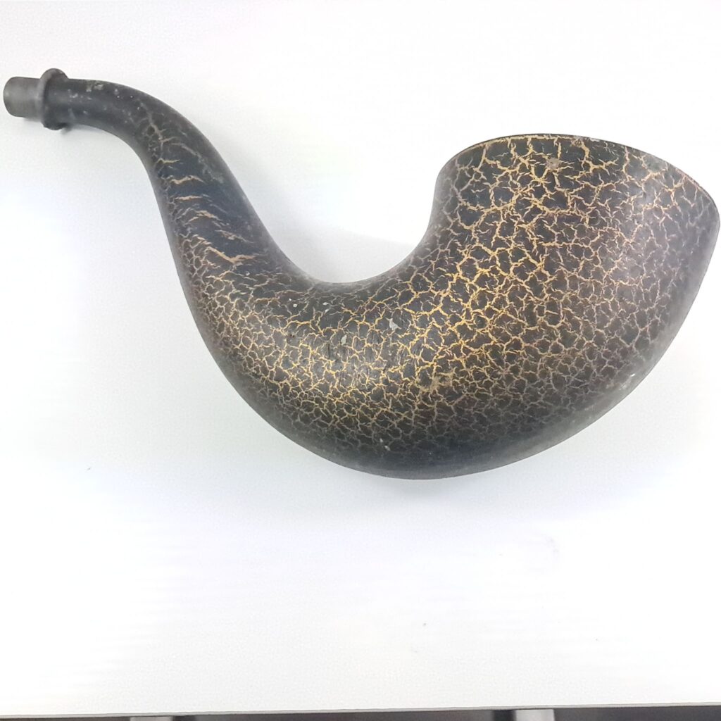 Tromba Acustica Vintage in Metallo Vernice Crackle h 38cm - Per Fonografo / Radio D'Epoca / collo d'oca